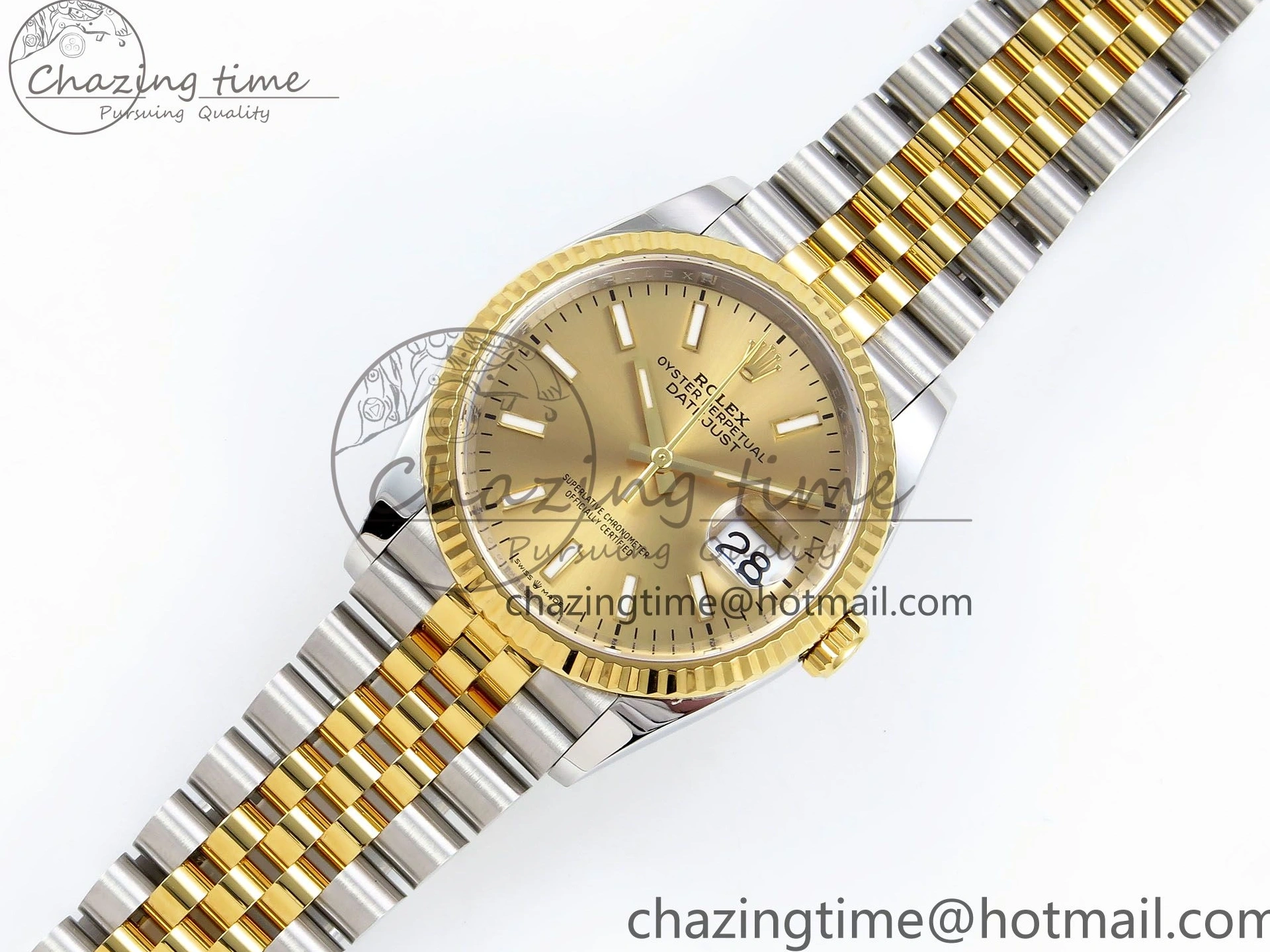 MiroTime 0205 DateJust 36 126233 Clean 1:1 Best Edition 904L Steel YG Stick Dial on SS YG Jubilee Bracelet VR Trendy 1501